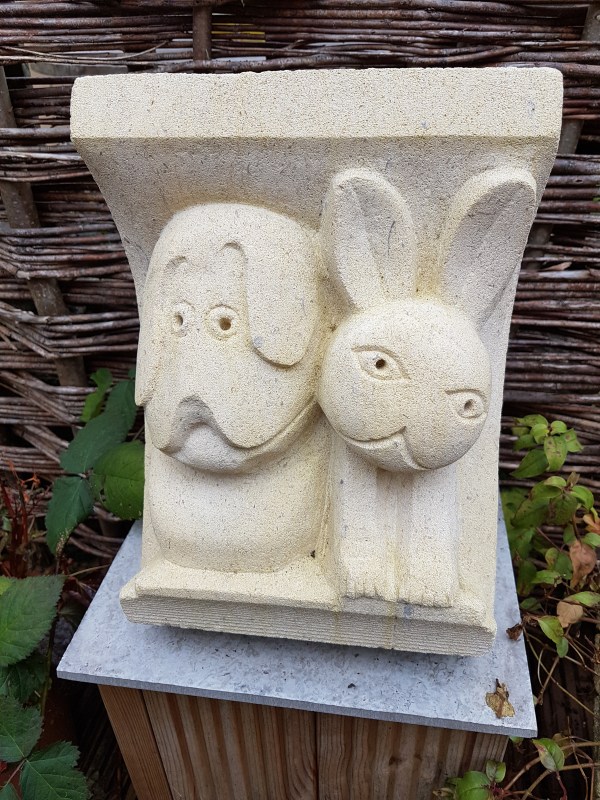 Copy (almost) of mediaeval grotesque sculpture : carved in Syreford limestone